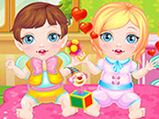 Newborn twins baby game